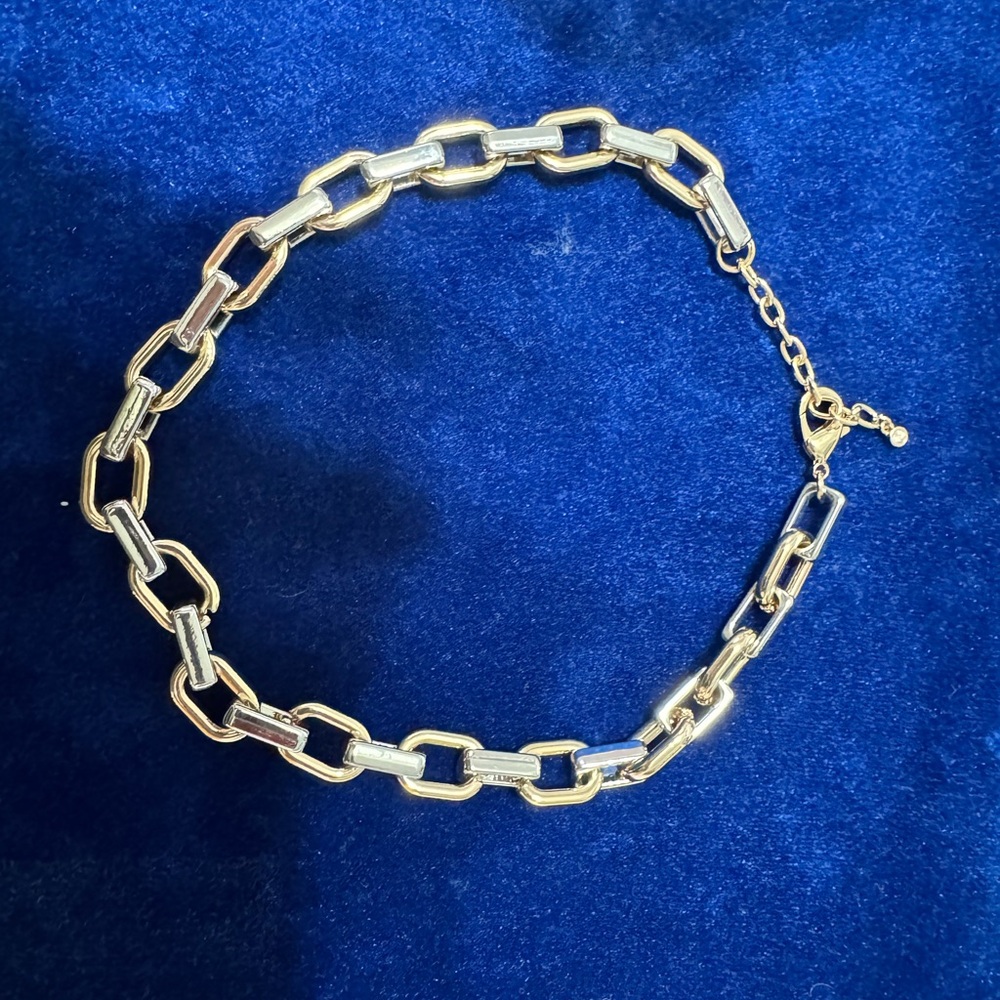 Elegant Gold and Silver Chain Necklace